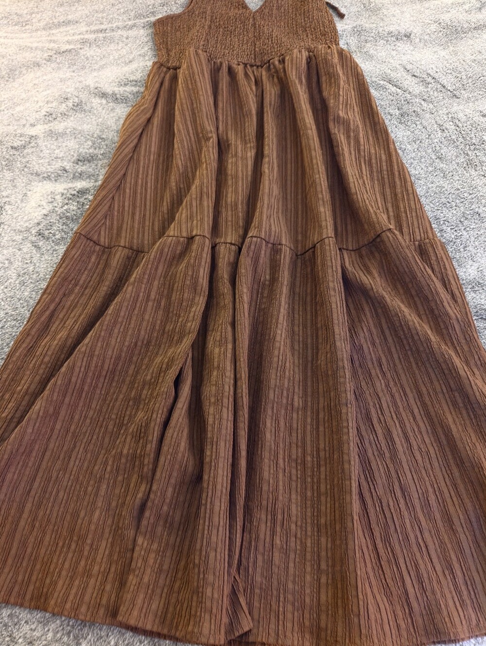 ASOS Design Crinkled Tiered Midi Sundress Size L - Picture 2 of 9